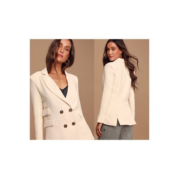 ASTR the Label Zodiac Cream Oversized Double-Breasted Blazer NWT w/Defect - Picture 2 of 12